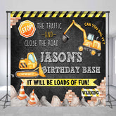 Aperturee - Aperturee Tractor Excavator Custom Happy Birthday Backdrop